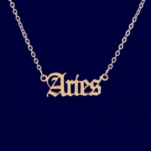 12 Astrological Letter Pendants Gold Necklace 925 - Picture 2 of 13